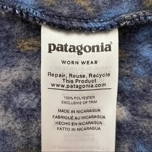 Patagonia Synchilla Snap T Fleece Pullover Tundra Cluster Navy Blue Men's Size M - Picture 12 of 14
